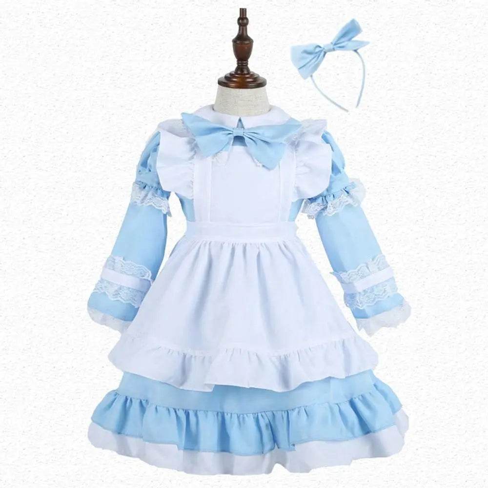 Halloween Alice Dress Girl's Princess Costume Maid Dress for kids - Ecosfun