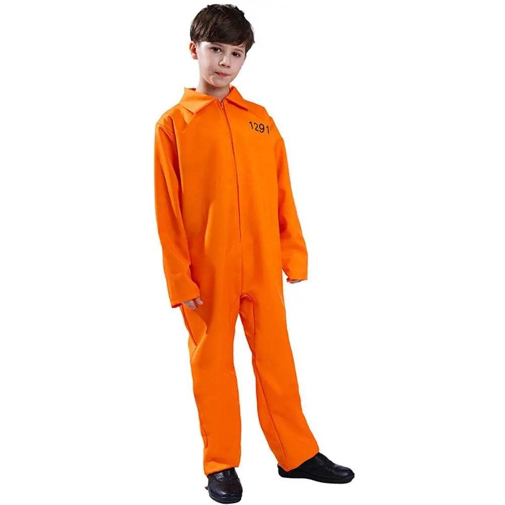 Halloween Boy's Costumes Prisoner Stage Performance Jumpsuit Cosplay Costume - Ecosfun