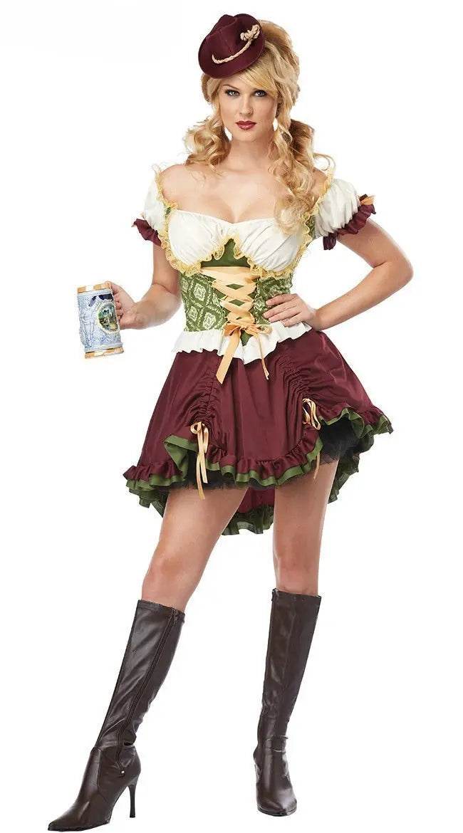 Halloween German Beer Women Dress Oktoberfest Cosplay Costume - Ecosfun