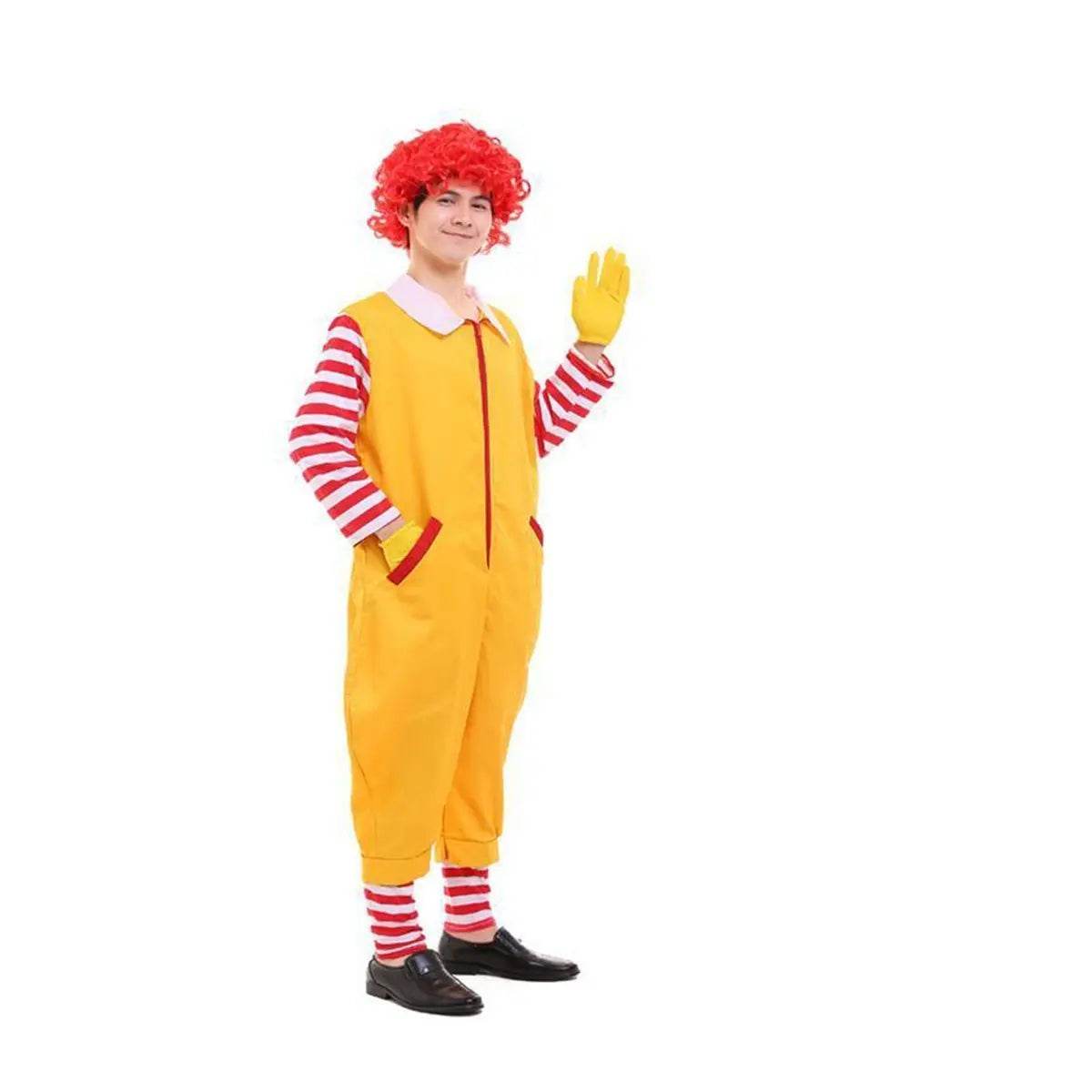 Halloween Uncle Ronald McDonald's Cosplay Jumpsuit Matching Costume - Ecosfun