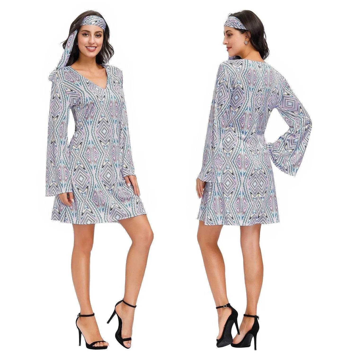 Hip Hop Rock Hippie 70s Costumes Cosplay Halloween Outfit Fancy Dress - Ecosfun