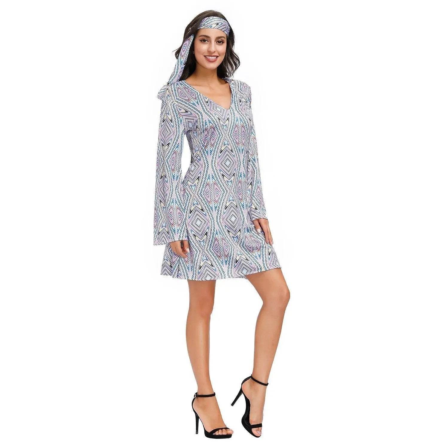 Hip Hop Rock Hippie 70s Costumes Cosplay Halloween Outfit Fancy Dress - Ecosfun