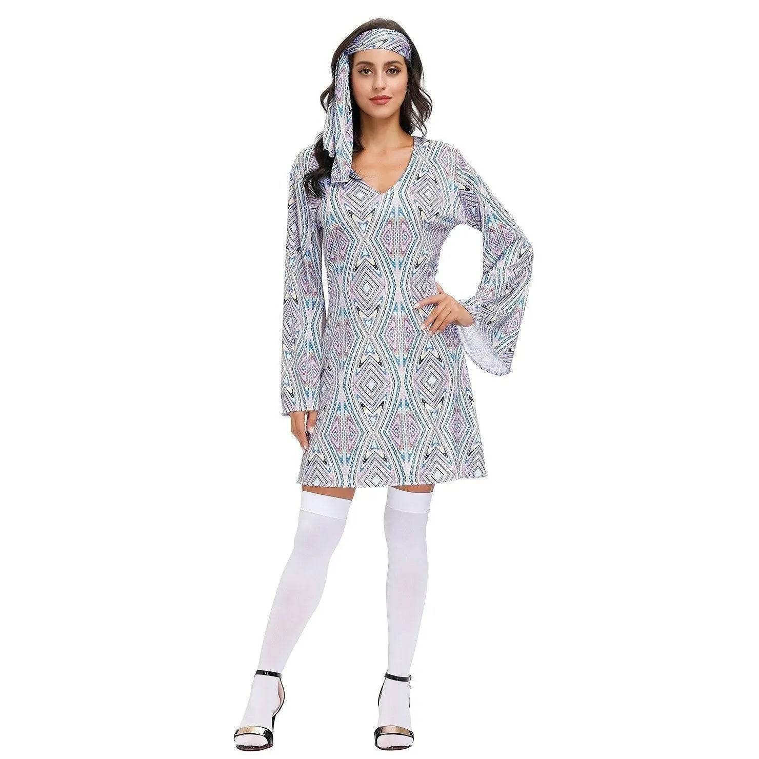 Hip Hop Rock Hippie 70s Costumes Cosplay Halloween Outfit Fancy Dress - Ecosfun