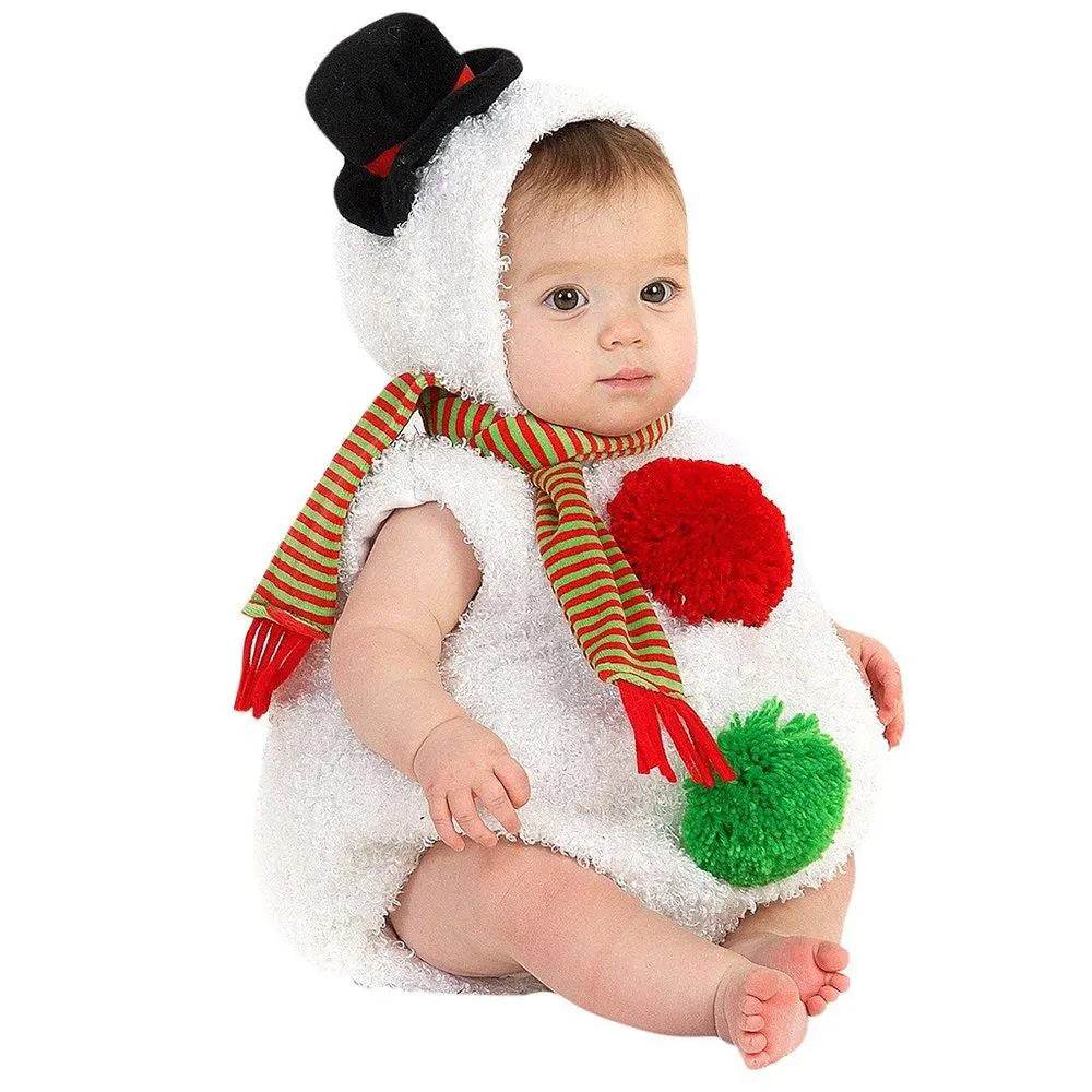 Infant Christmas Costume Snowman White Rompers - Ecosfun