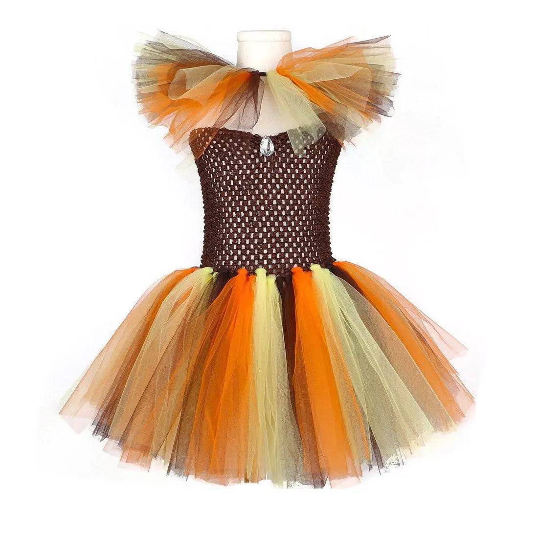 Jungle Safari Tutu Dress Costumes for Girls Halloween Reindeer Tiger Lion Leopard - Ecosfun