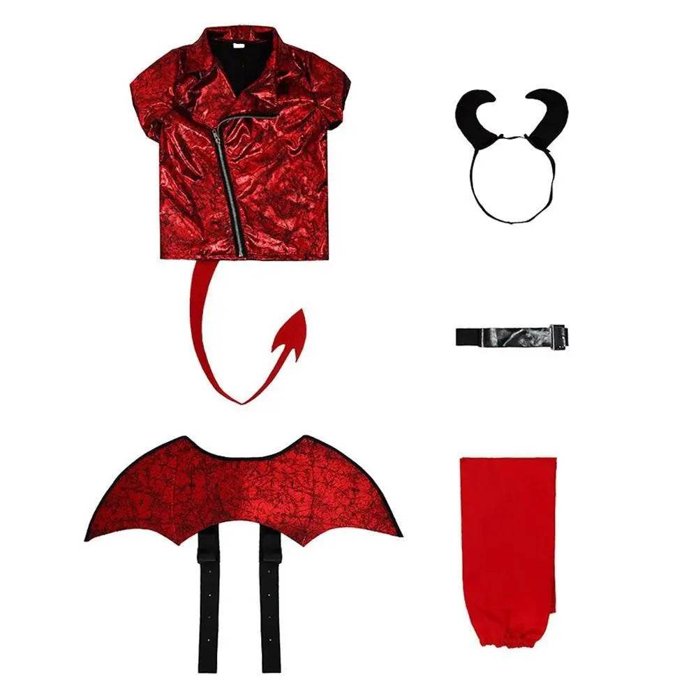 Kid's Punk Style Little Devil Costume Halloween Stage Cosplay - Ecosfun