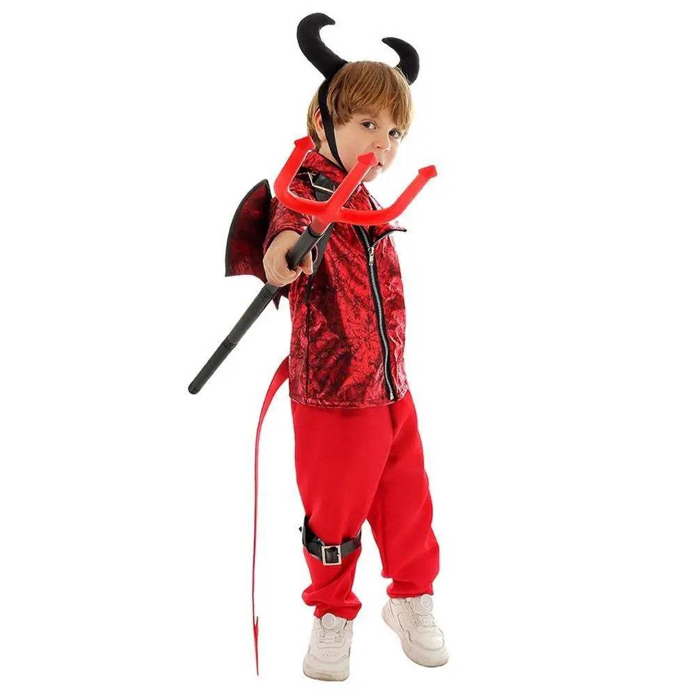 Kid's Punk Style Little Devil Costume Halloween Stage Cosplay - Ecosfun