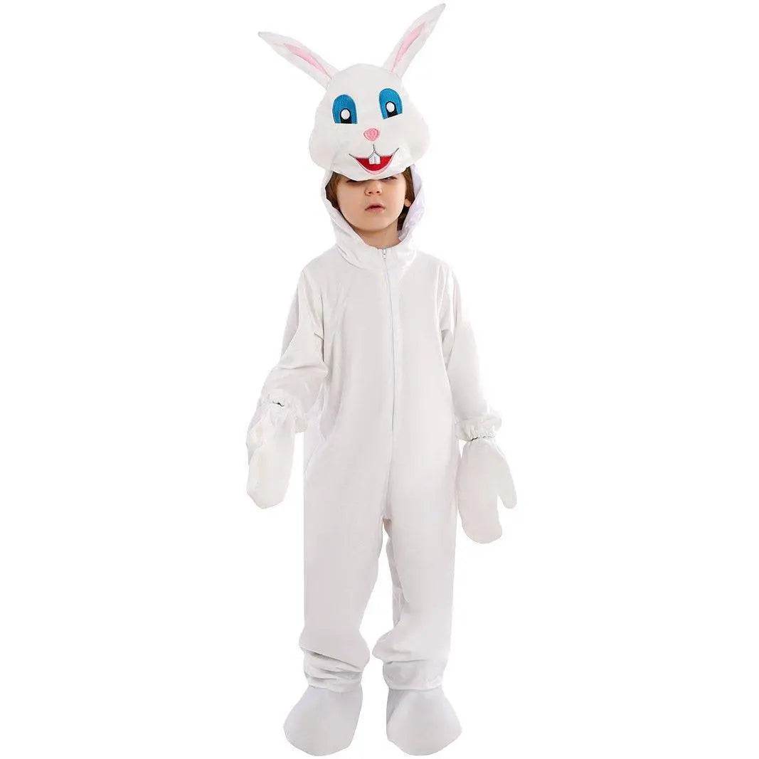 Kids Children White Rabbit Bunny Carrot Party Cosplay Halloween Easter Costume - Ecosfun