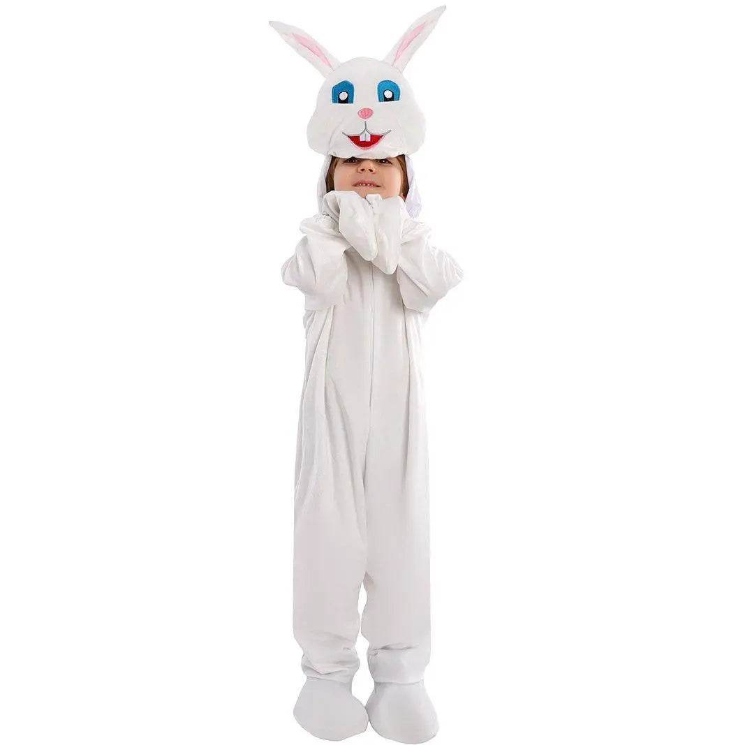 Kids Children White Rabbit Bunny Carrot Party Cosplay Halloween Easter Costume - Ecosfun