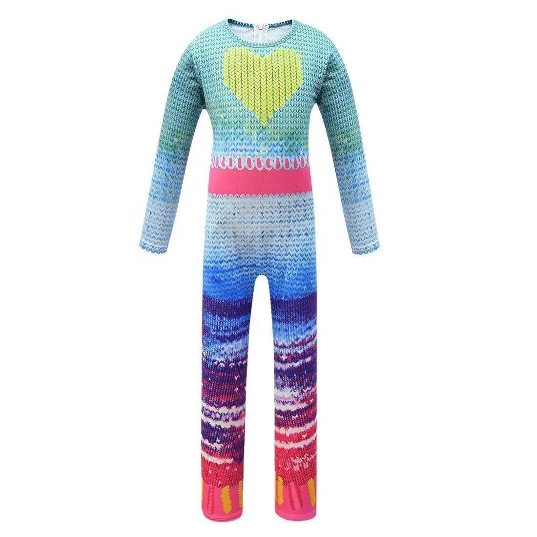 Kids Girl Trolls 2 World Tour Queen Poppy Costume Jumpsuit With Vest Wig - Ecosfun