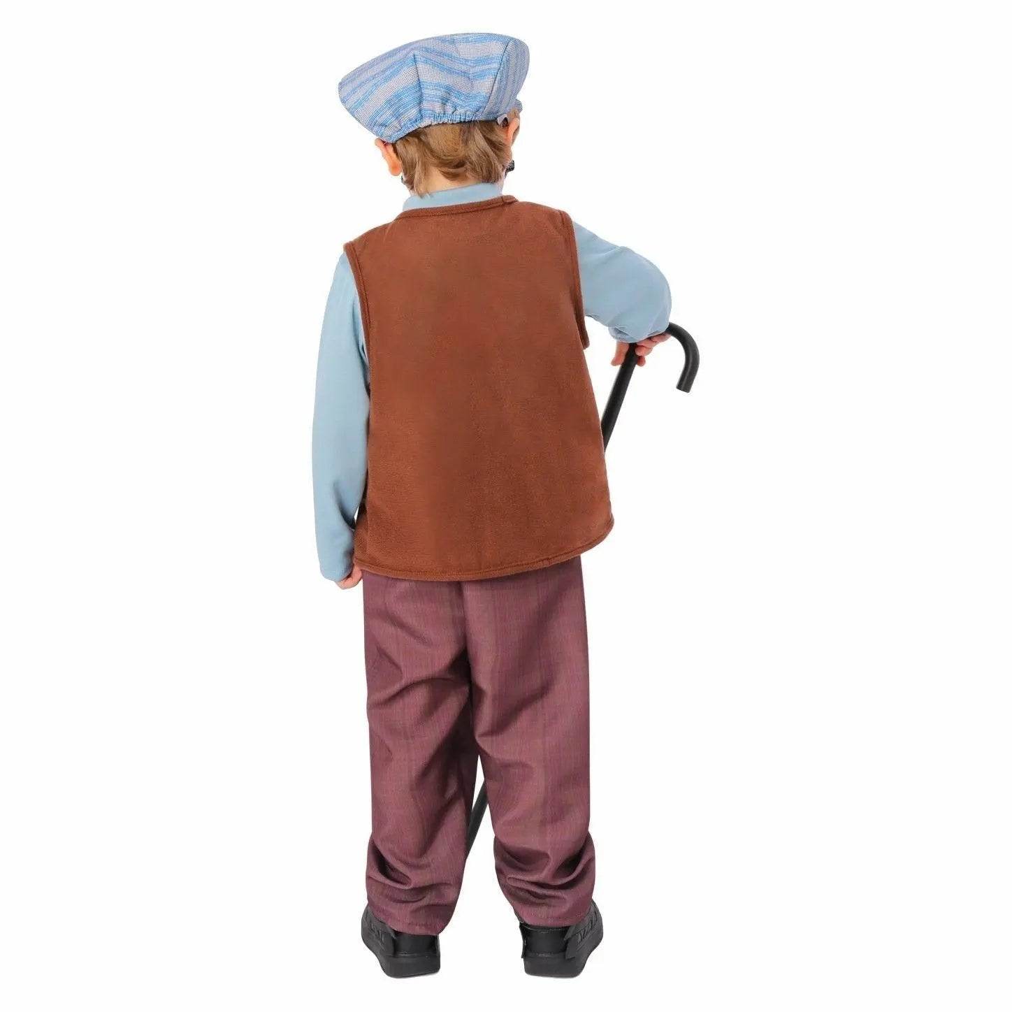Kids Grandpa Old Man Christmas Costume Festive Role Play Outfit for School Performances - Ecosfun