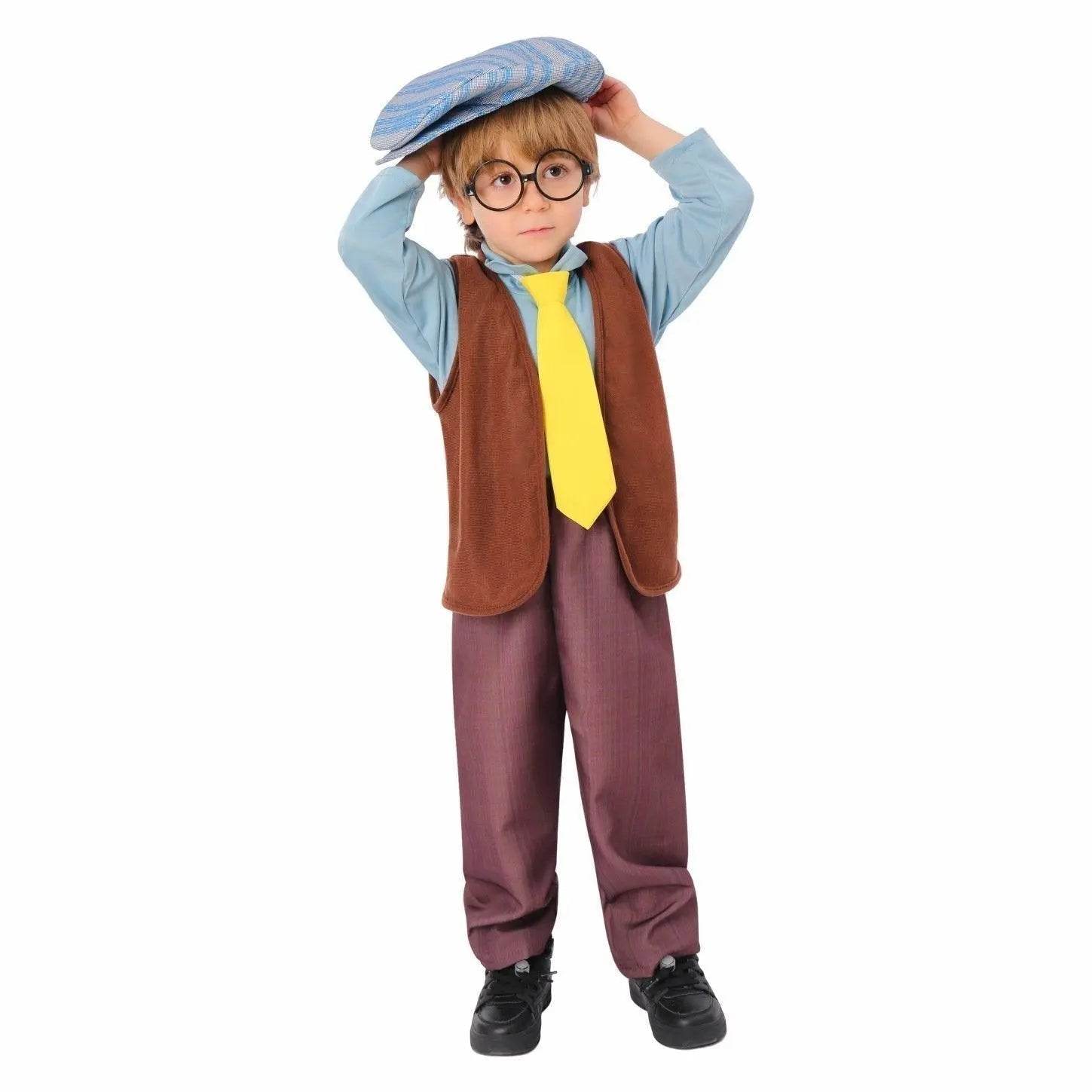 Kids Grandpa Old Man Christmas Costume Festive Role Play Outfit for School Performances - Ecosfun