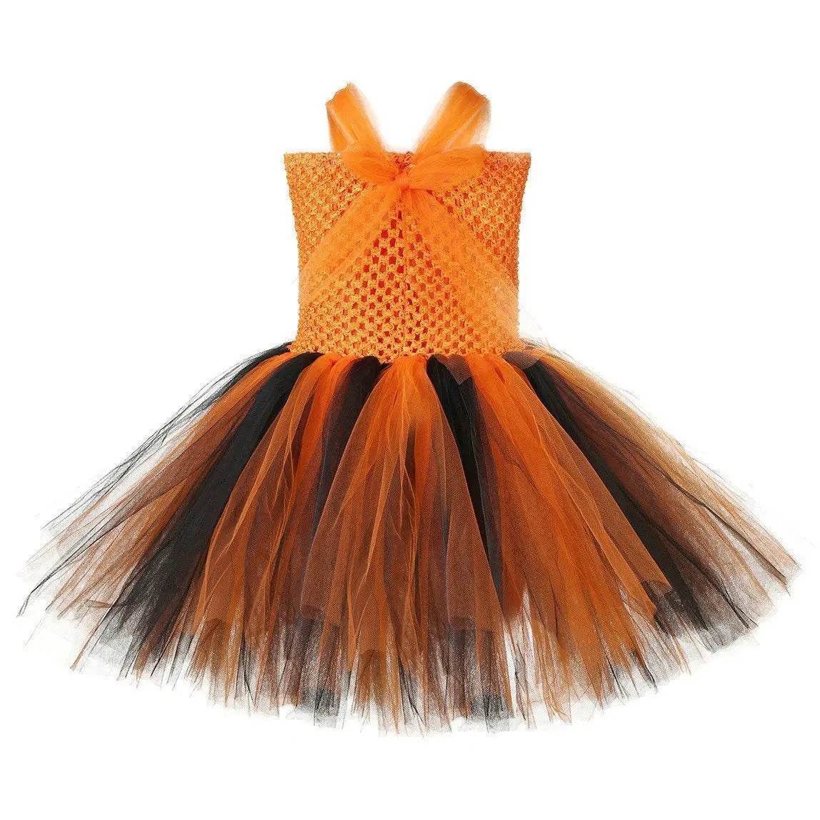 Kids Tiger Costume Tutu Dress with Ears Headband Bow tie Tail 4pcs Set - Ecosfun