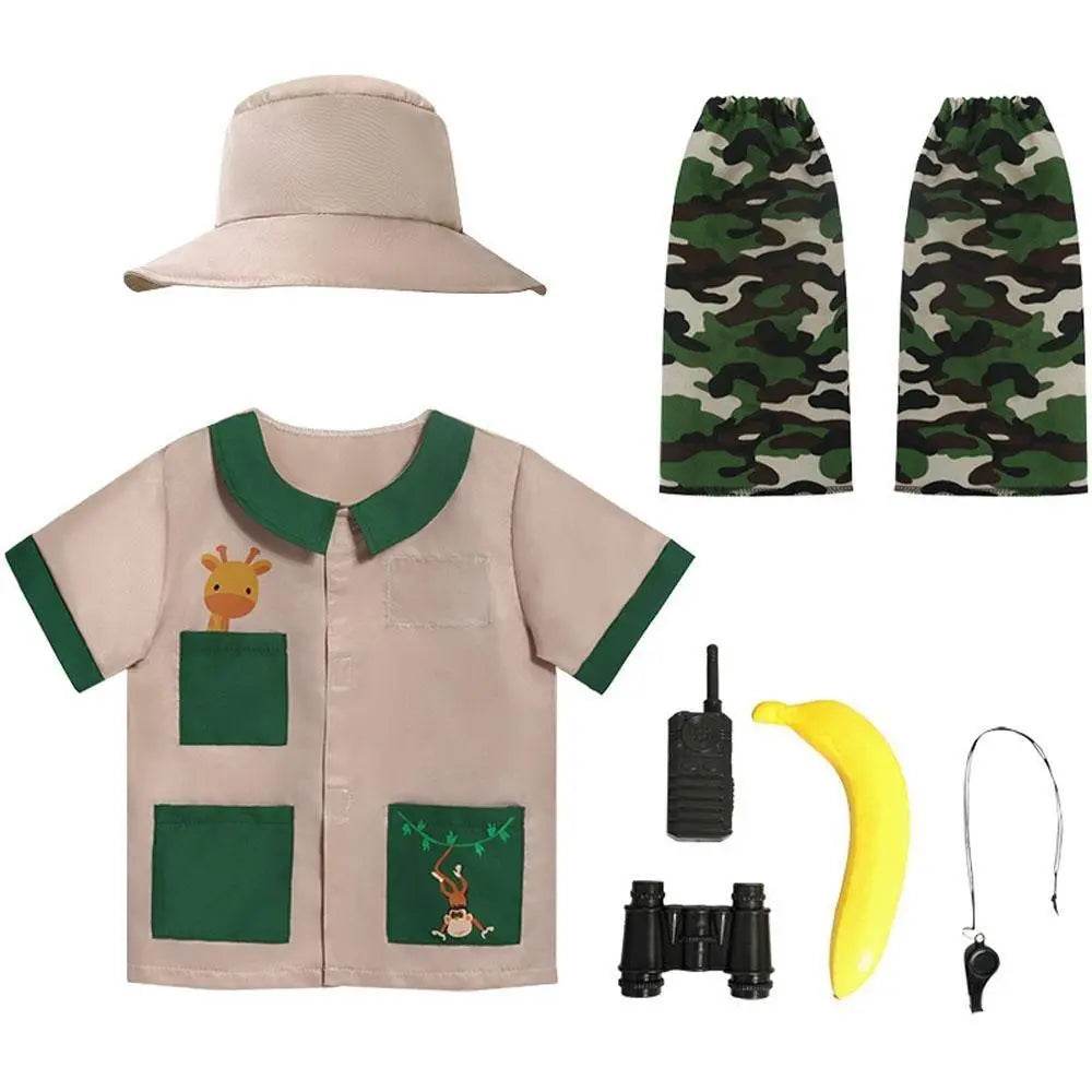 Kids Zookeeper Animal Keeper Adventure Costume Perfect for Children's Day School Parties and Stage Performances - Ecosfun