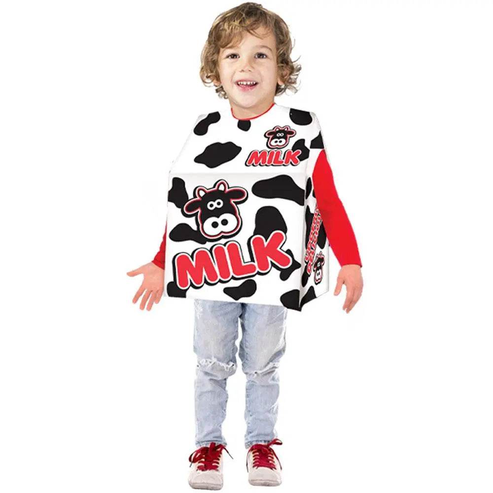 Milk Box Cosplay Costume Food Role-playing Parent-child Outfit Halloween Dress For Kids Adult - Ecosfun