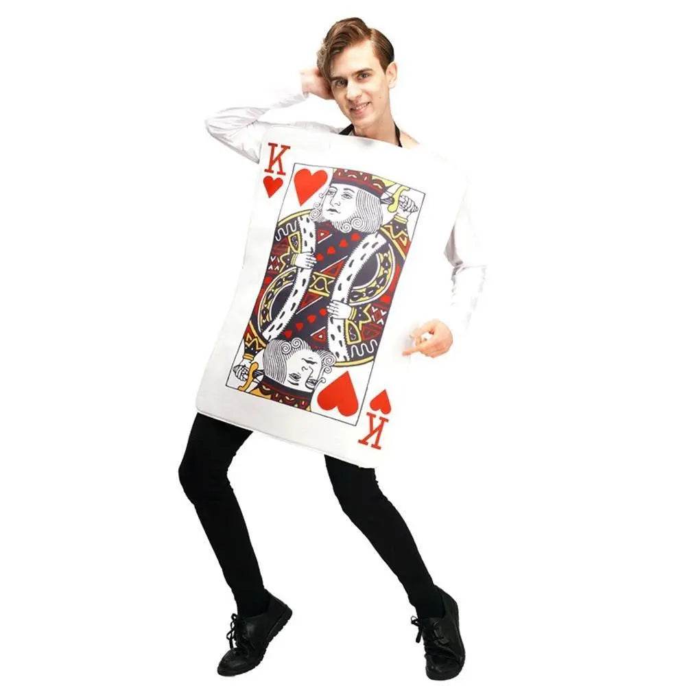 Poker Couples Funny Queen Clubs King of Hearts Cosplay Costume Halloween Carnival Suit - Ecosfun