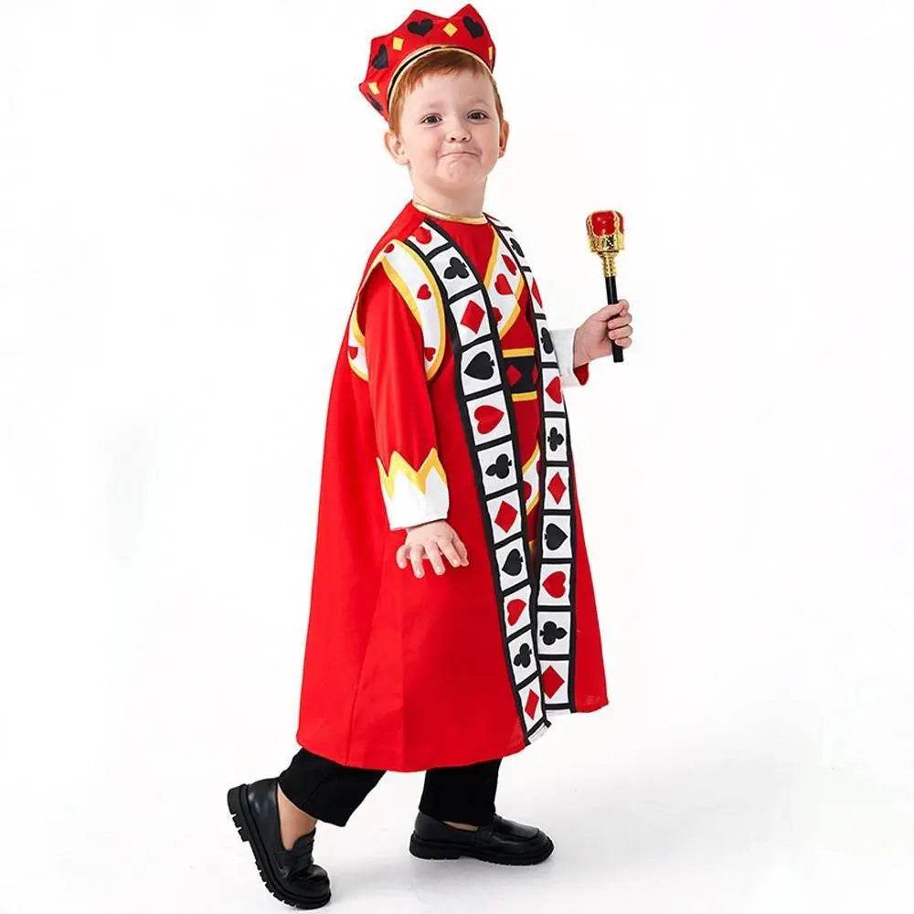 Poker Kingdom Red King Children Halloween carnival costume for kids - Ecosfun