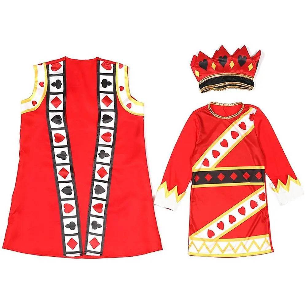 Poker Kingdom Red King Children Halloween carnival costume for kids - Ecosfun