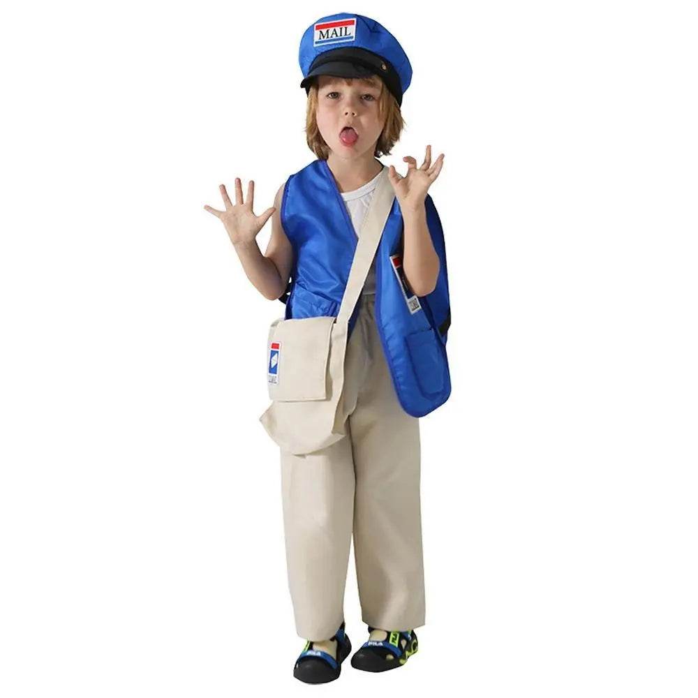 Postman Courier Uniform Kids Party Suit Cosplay Costumes Halloween - Ecosfun