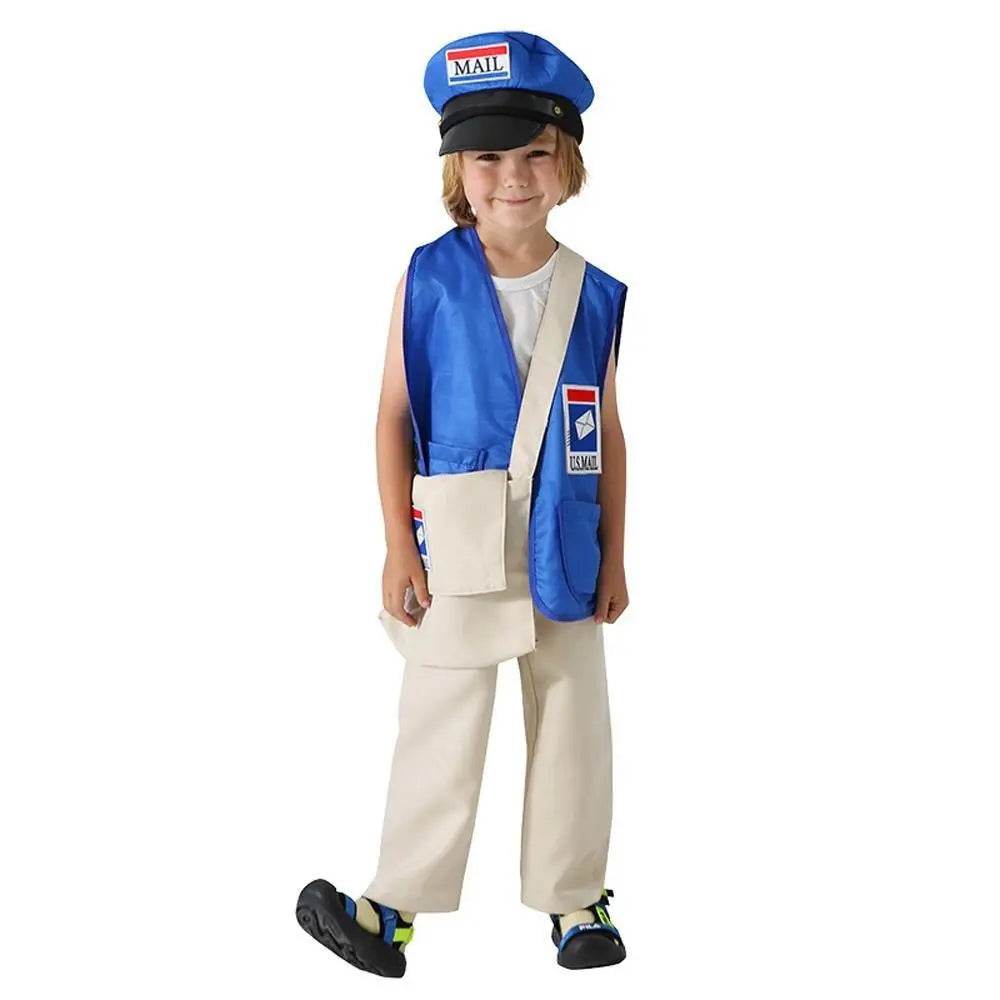 Postman Courier Uniform Kids Party Suit Cosplay Costumes Halloween - Ecosfun