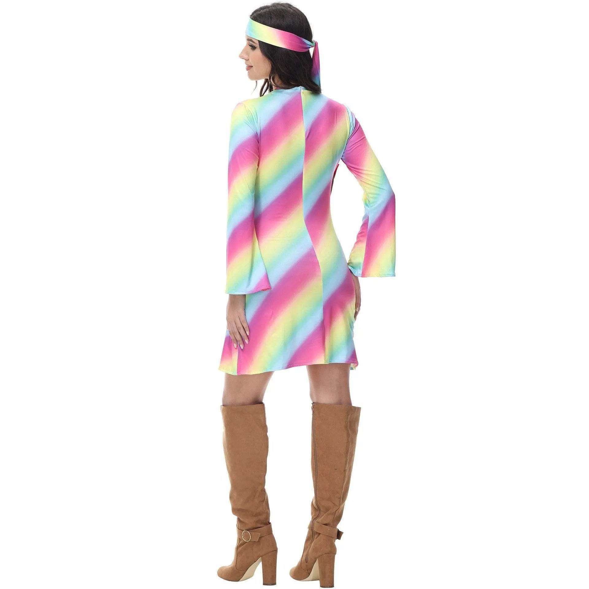 Retro Disco 80s Costumes Vintage Cosplay Halloween Outfit Fancy Dress - Ecosfun