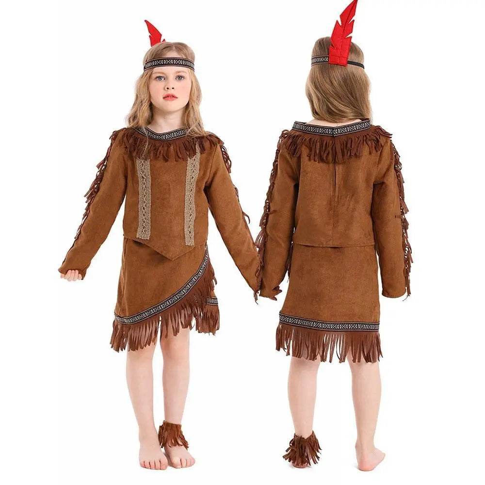 Savage Indian Chief Cosplay Halloween Masquerade Costumes for Kids - Ecosfun