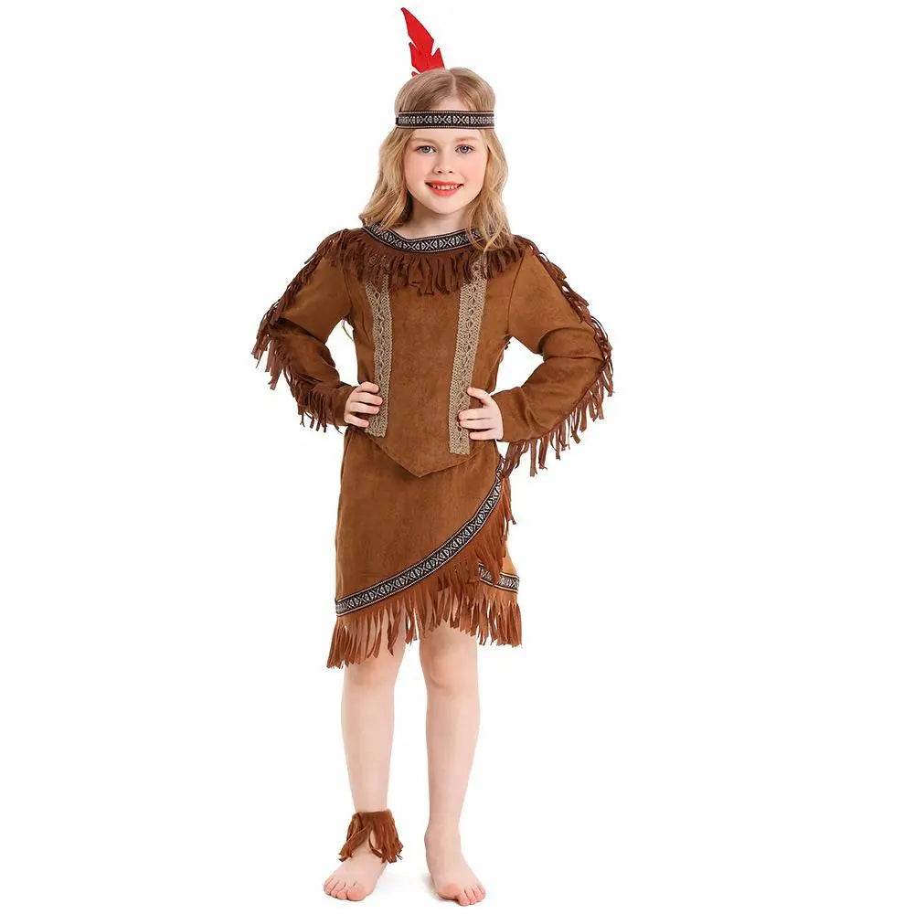 Savage Indian Chief Cosplay Halloween Masquerade Costumes for Kids - Ecosfun