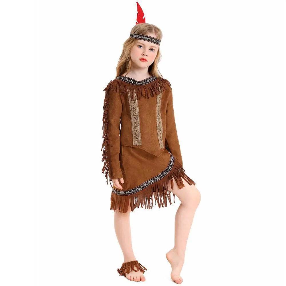 Savage Indian Chief Cosplay Halloween Masquerade Costumes for Kids - Ecosfun
