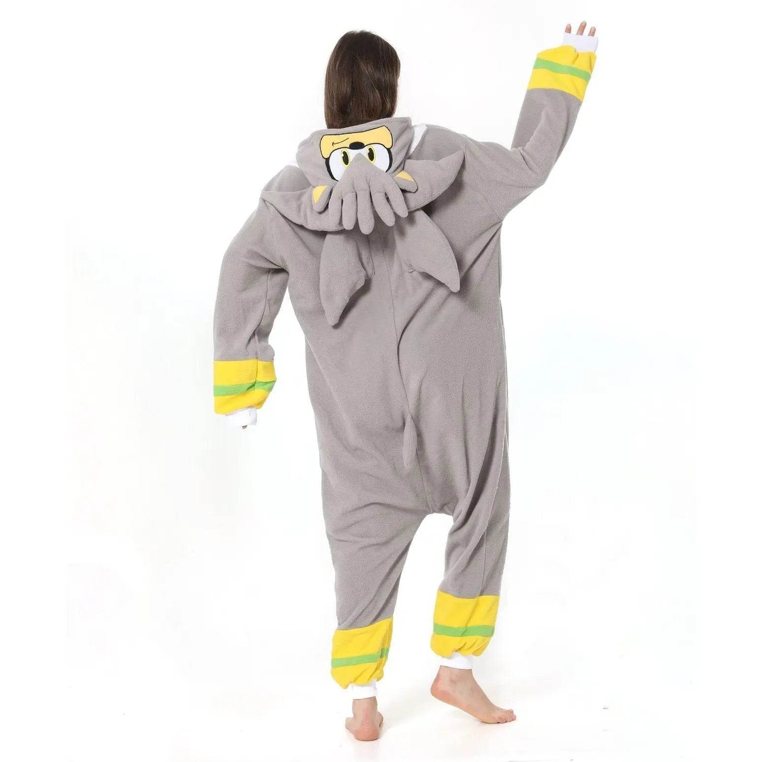 Silver the Hedgehog kigurumi onesies anime pajamas Costume - Ecosfun