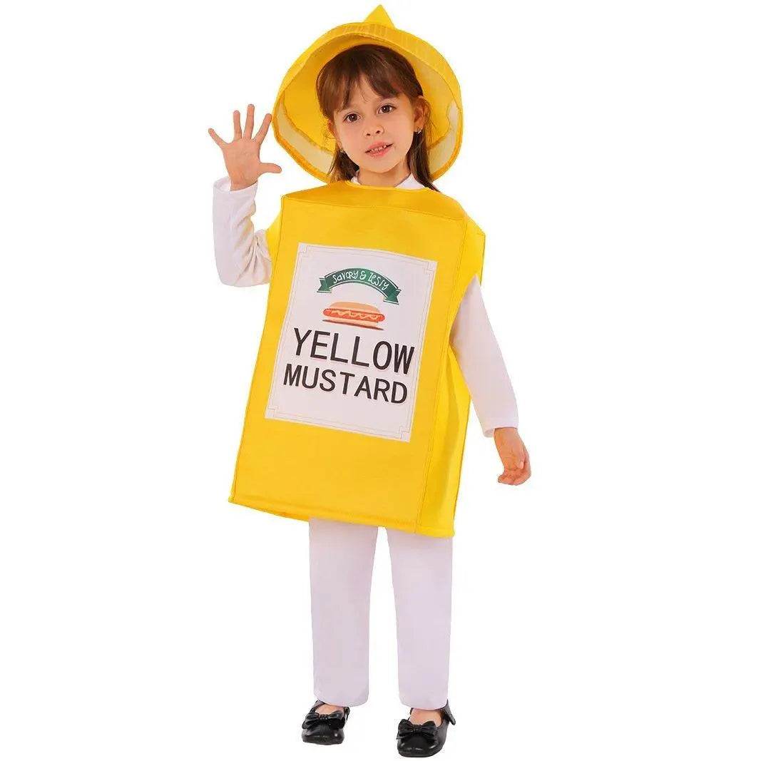 Smock Mustard Bottle Kids Funny Stage Cosplay Costumes Halloween - Ecosfun