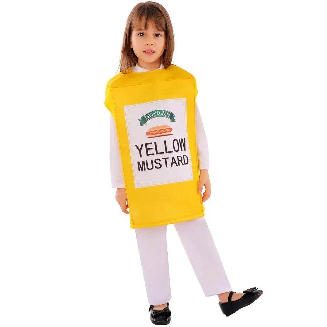 Smock Mustard Bottle Kids Funny Stage Cosplay Costumes Halloween - Ecosfun