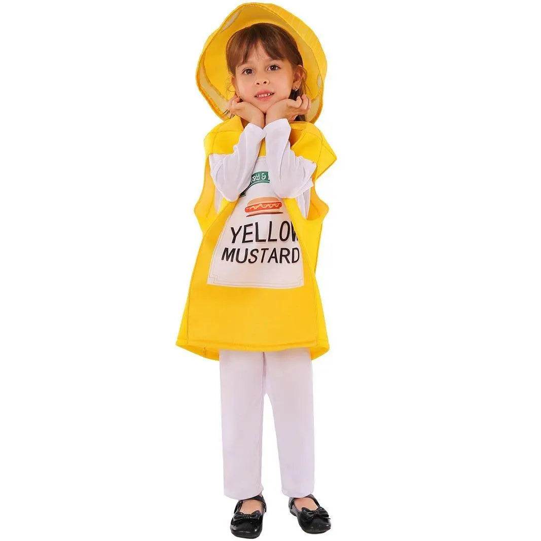 Smock Mustard Bottle Kids Funny Stage Cosplay Costumes Halloween - Ecosfun