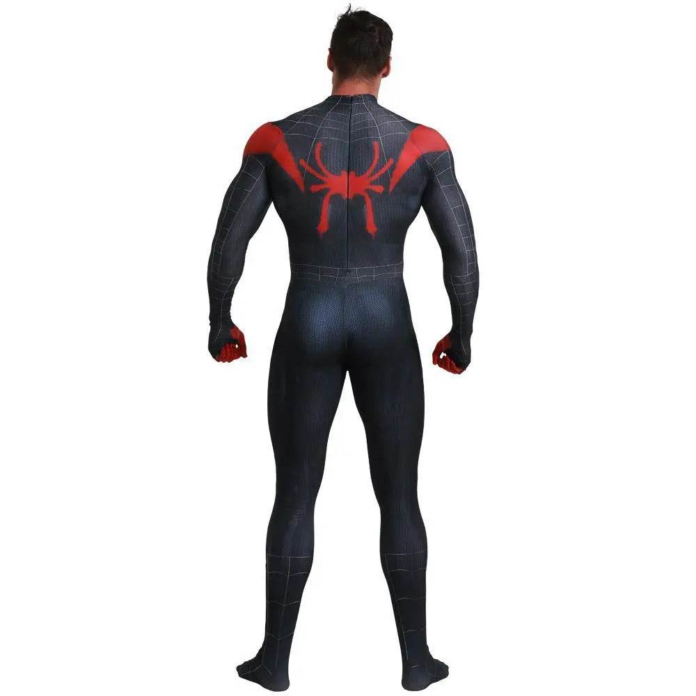 Spider-Man Into the Spider-Verse Miles Morales Costume Adults Cosplay Party Jumpsuit Halloween - Ecosfun