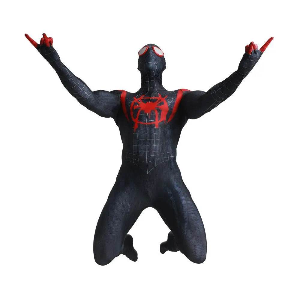 Spider-Man Into the Spider-Verse Miles Morales Costume Adults Cosplay Party Jumpsuit Halloween - Ecosfun