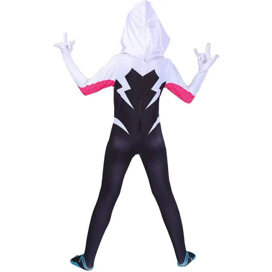 Spider-Man Women Gwen Stacy Cosplay Costume Zentai Jumpsuit Adult Kids - Ecosfun