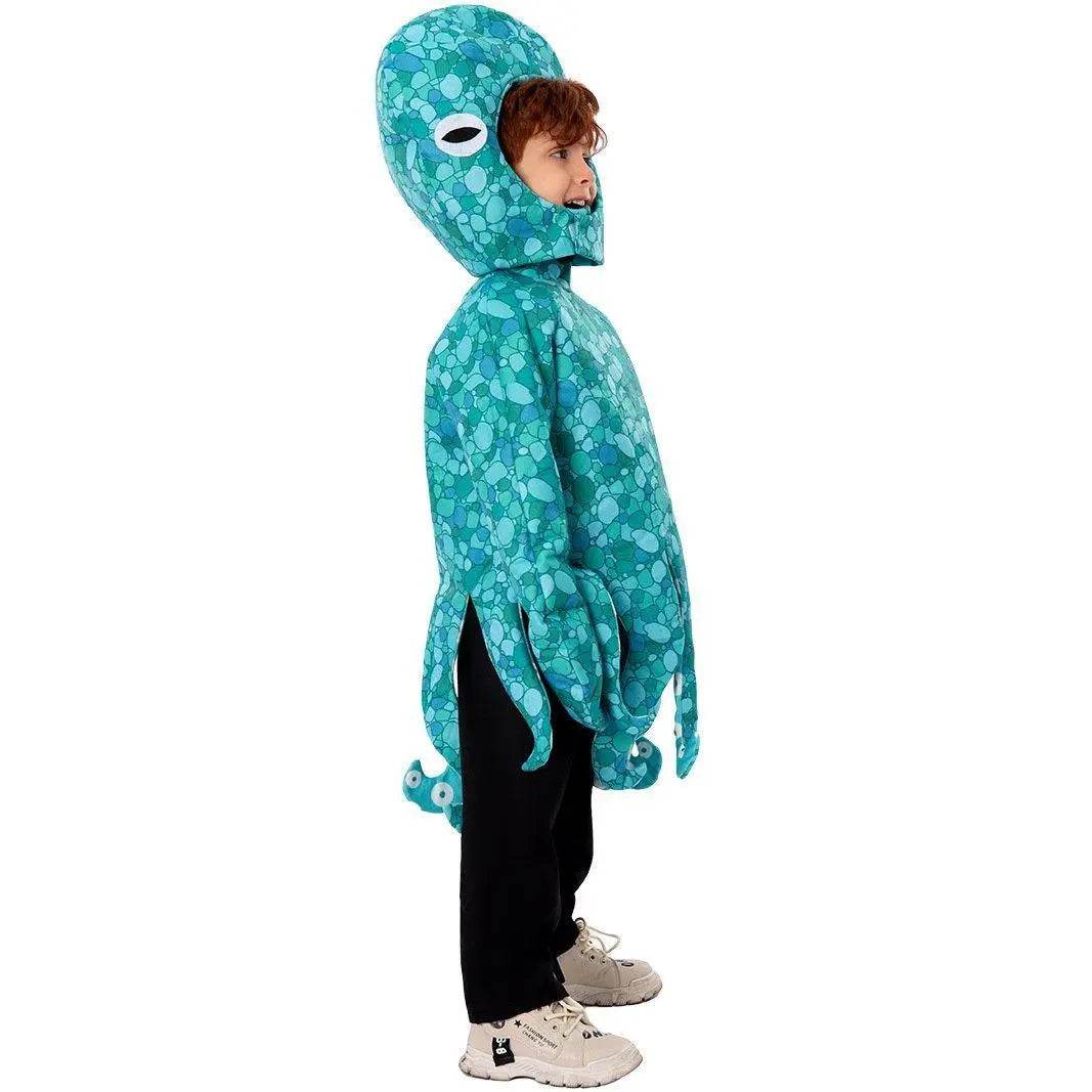 Squid Costume Blue Leggings Jumpsuit Marine Life Cosplay Halloween Christmas School Party For Kids - Ecosfun
