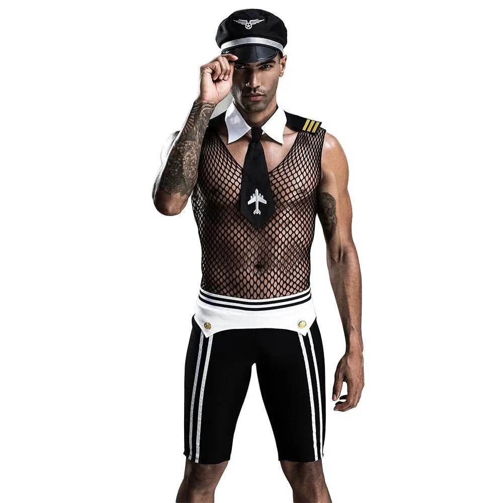 Stag do Police Pilot Party Costume Nightclub Uniform - Ecosfun