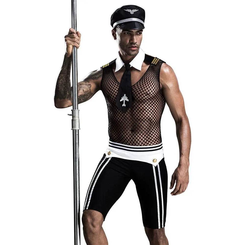 Stag do Police Pilot Party Costume Nightclub Uniform - Ecosfun