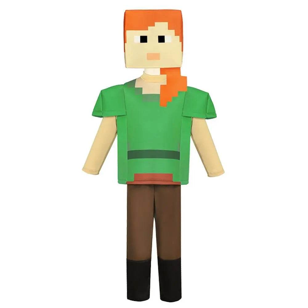 Steve Costume Minecraft Herobrine Notch Alex Cosplay Stage Game Costumes Suits For Kids - Ecosfun