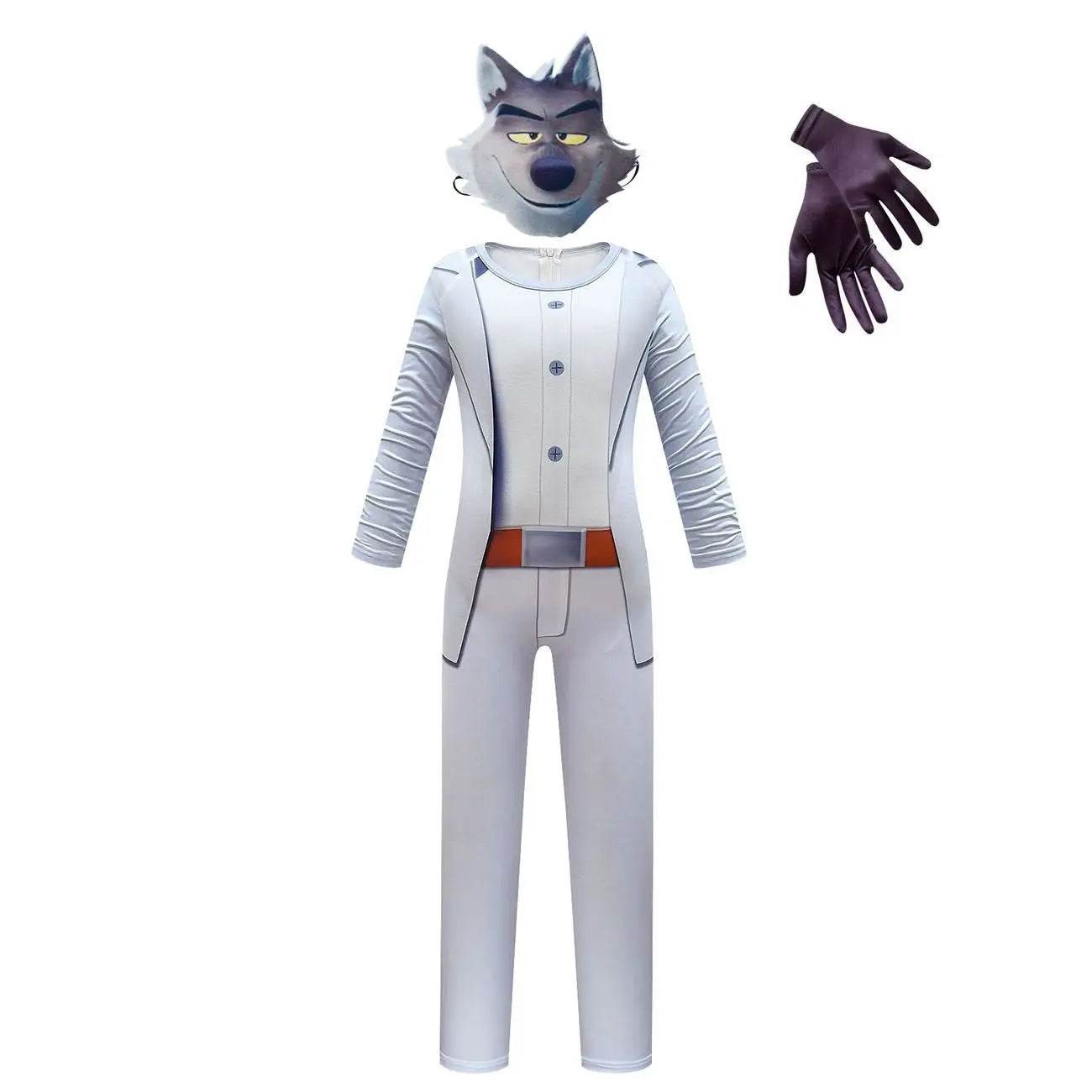 The Bad Guys Wolf Cosplay Costumes Jumpsuit Romper Halloween Outfit Dress For Kids Boys - Ecosfun