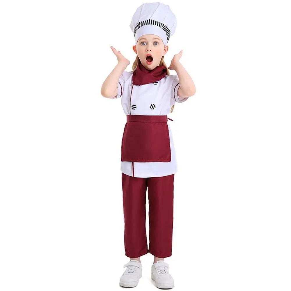 Western pastry chef costume for Kids Apron and Hat Set Cooking Baking - Ecosfun