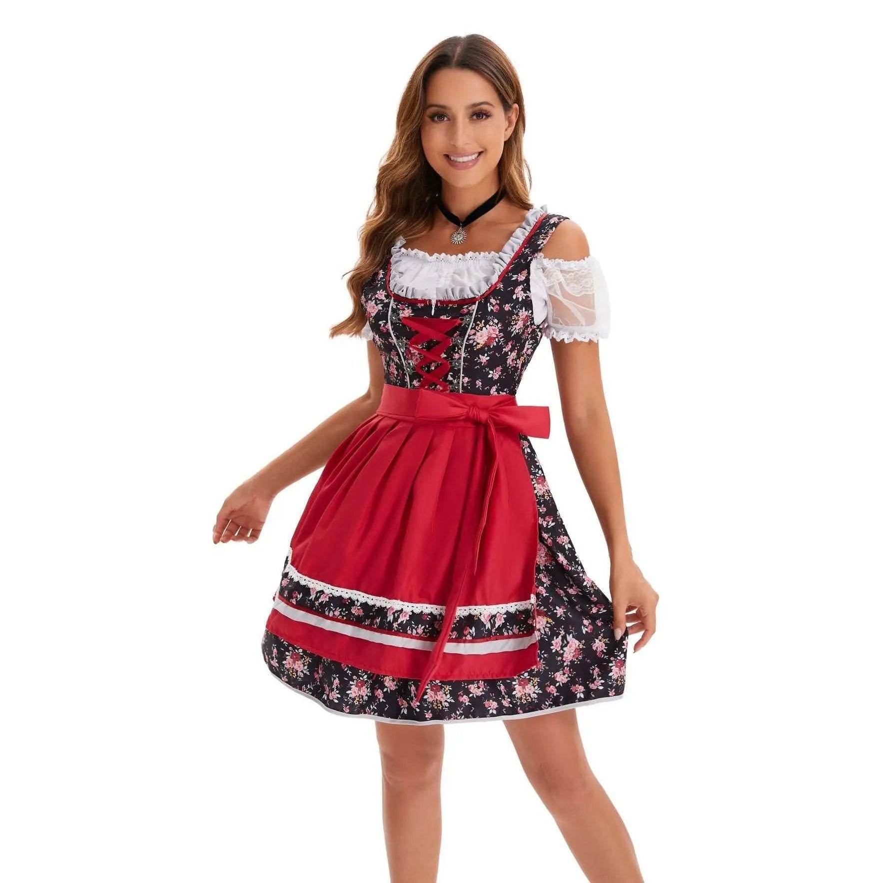 Women German Munich Oktoberfest Dress Badalia National Stage Dress Costume Halloween - Ecosfun