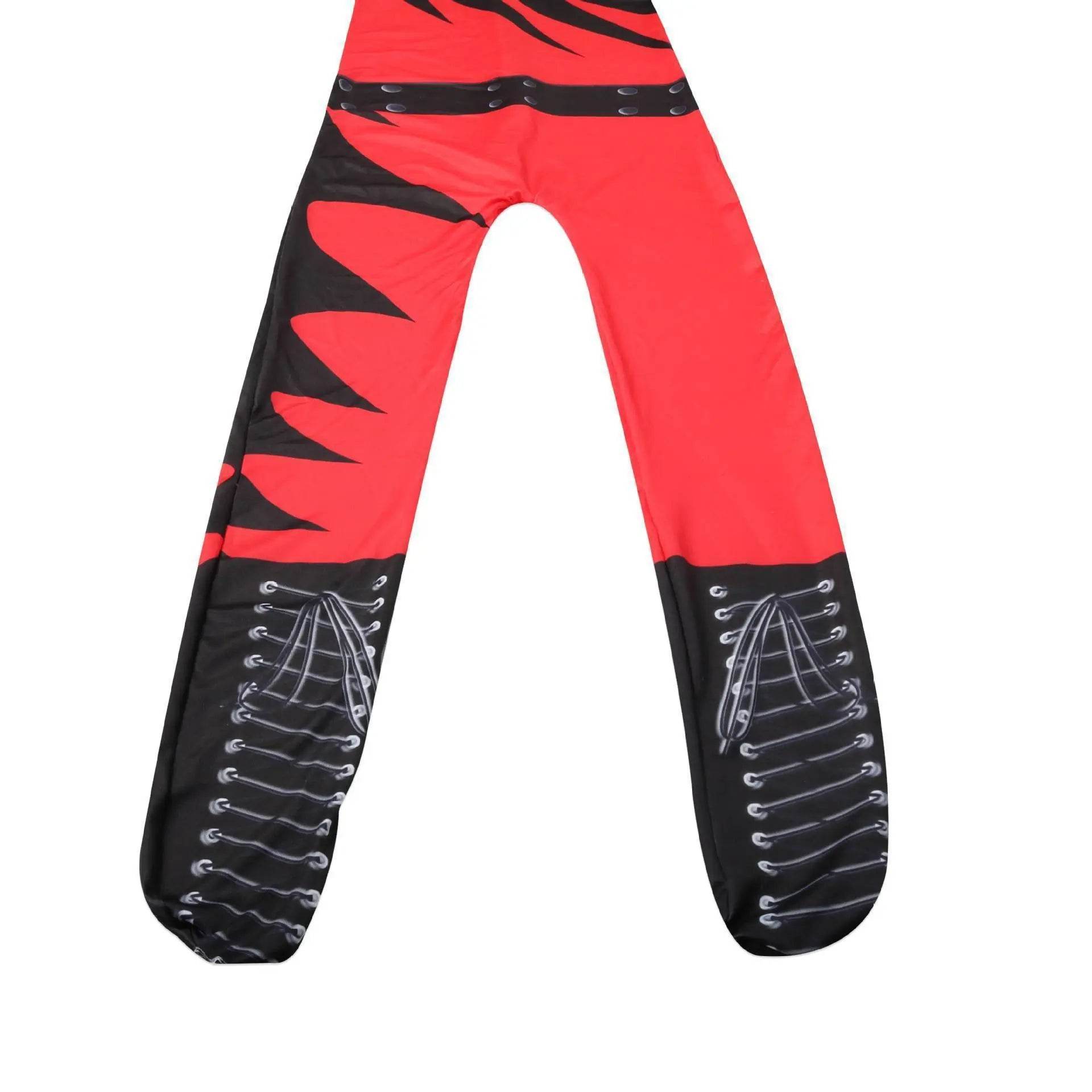 Wrestler Kane Cosplay Costume Jumpsuit Romper Outfit Stage Performance Party Halloween for Kids Boys - Ecosfun