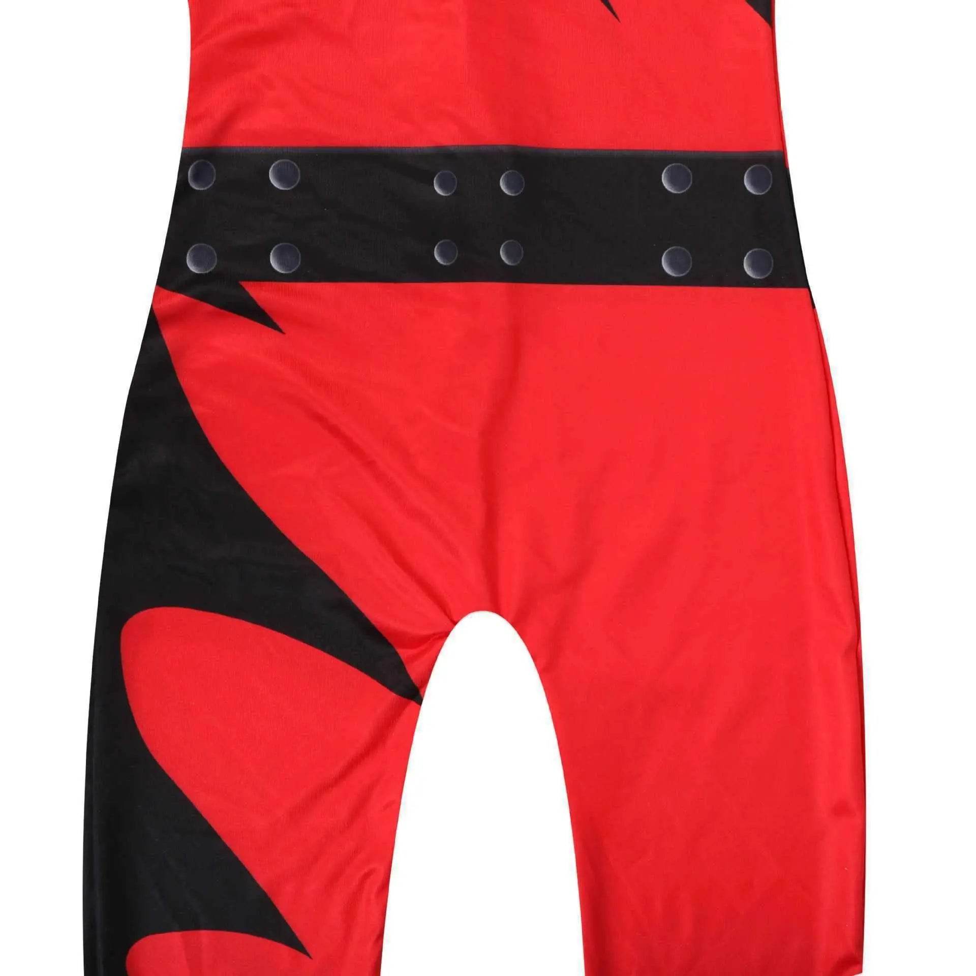 Wrestler Kane Cosplay Costume Jumpsuit Romper Outfit Stage Performance Party Halloween for Kids Boys - Ecosfun