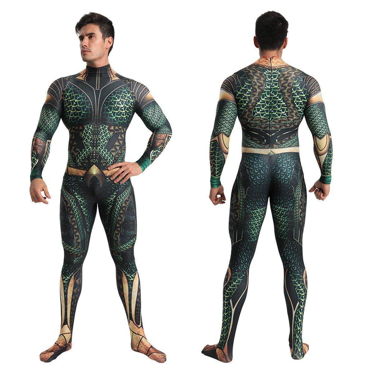 Aquaman Arthur Cosplay Zentai Jumpsuit Halloween Fancy Cosplay Costume - Ecosfun