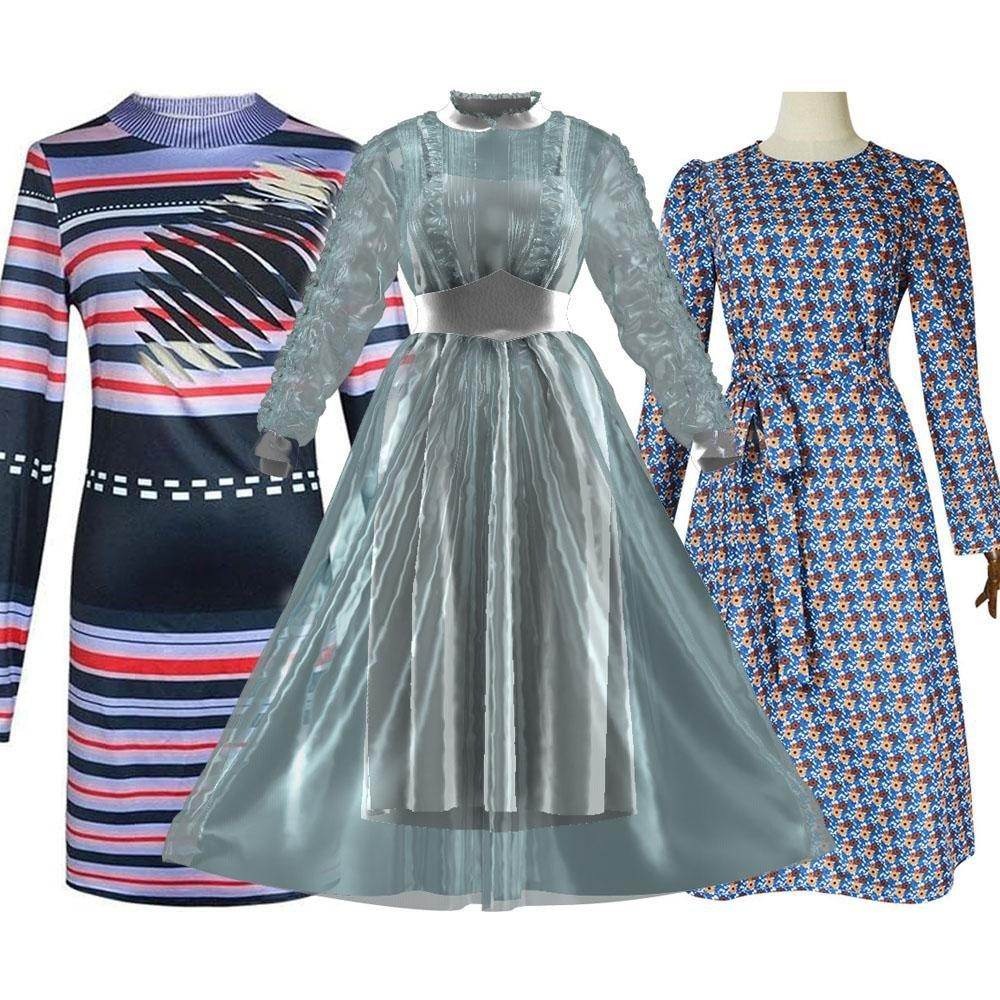 Astrid Deetz Costume Ball Dress Beetlejuice Skirt Striped Dress For Women Halloween - Ecosfun