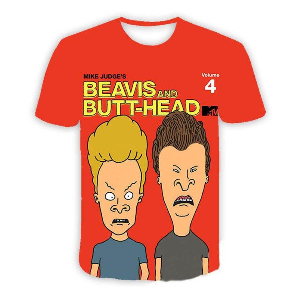 Beavis and butthead costumes round neck short sleeve men's 3D T-shirt - Ecosfun