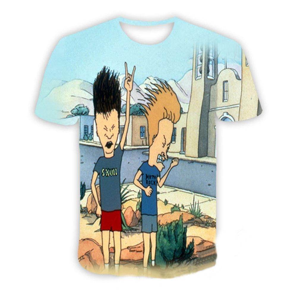 Beavis and butthead costumes round neck short sleeve men's 3D T-shirt - Ecosfun