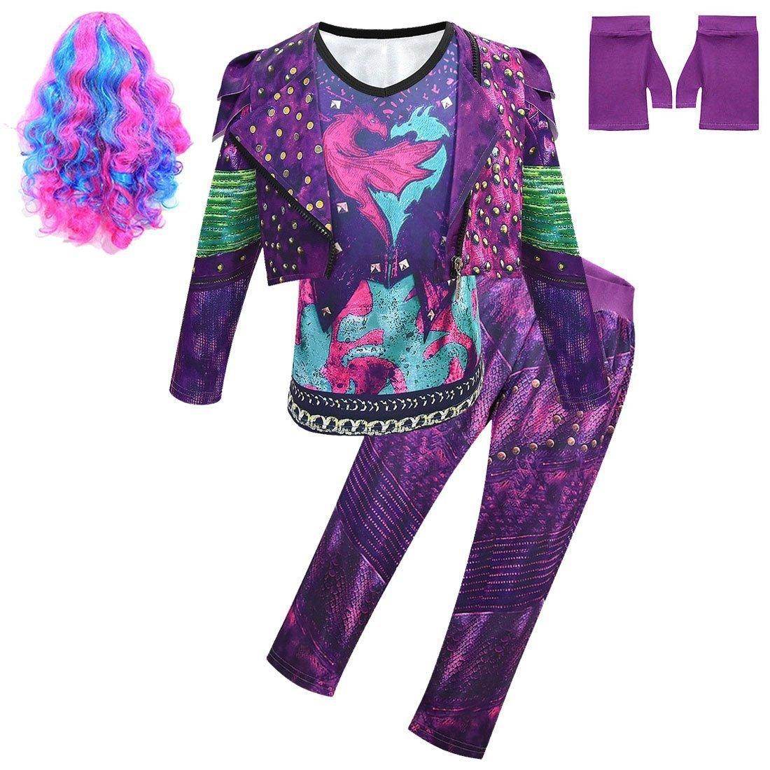 descendants 3 Mal Bertha Maleficent Cosplay Audrey Costume Gift for Kids - Ecosfun