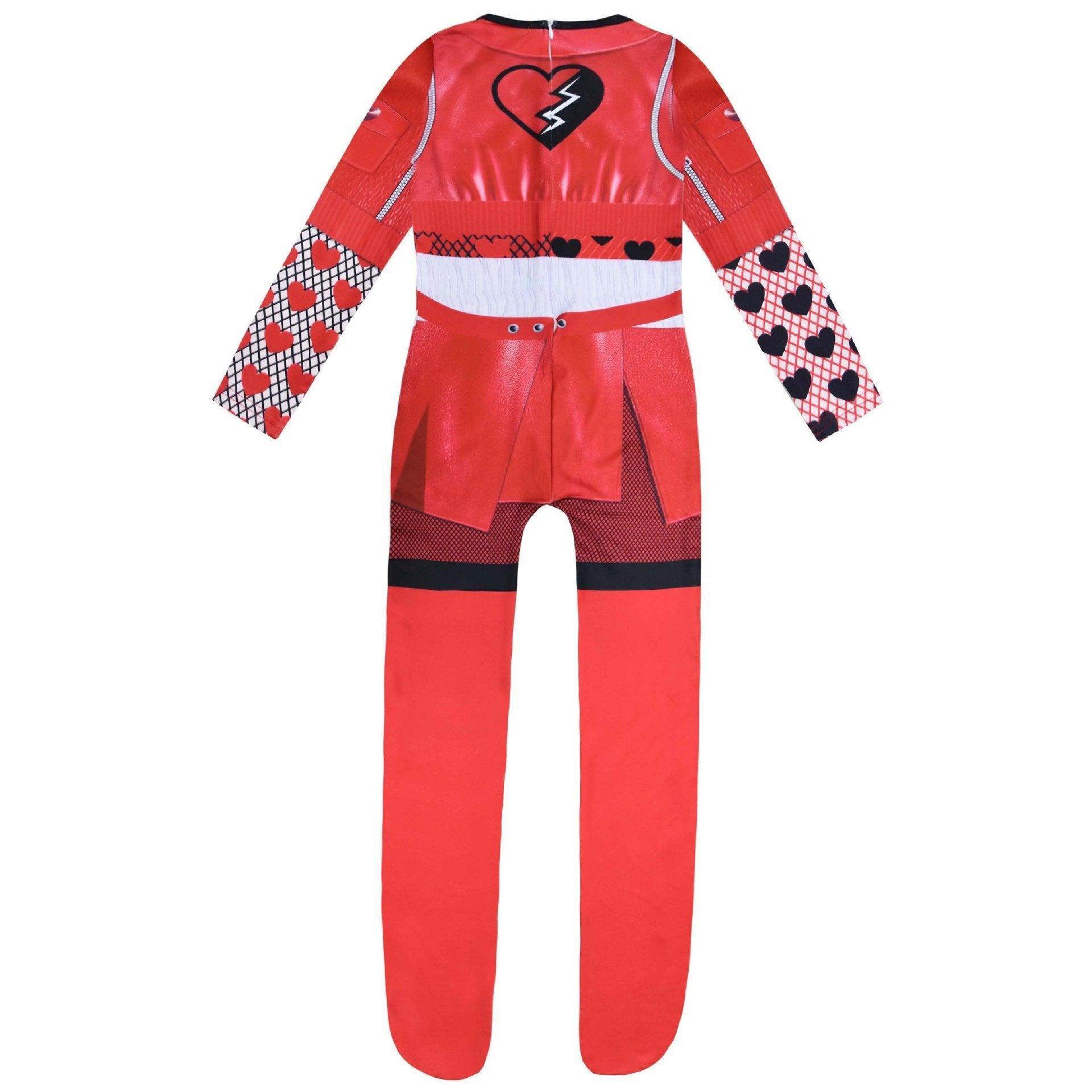 Descendants 4 Queen Of Hearts Red Costume For Girls Kids Halloween - Ecosfun